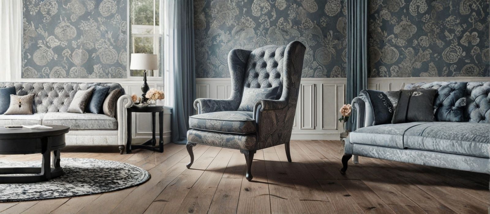 Upholstery fabric and soft furnishing detail for Creature Comforts Upholstery