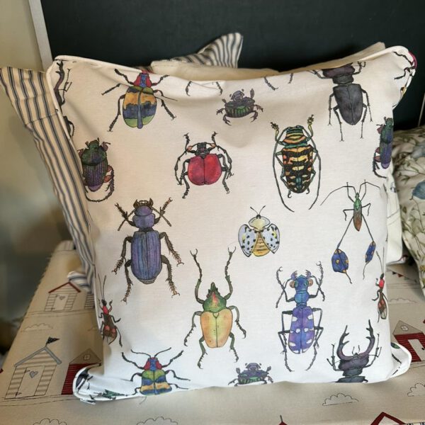 Bespoke patterned cushion made by Creature Comforts Upholstery