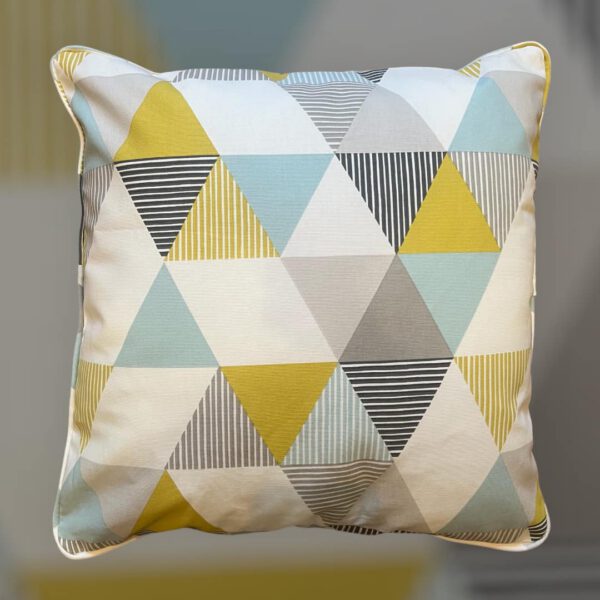 Bespoke patterned cushion made by Creature Comforts Upholstery