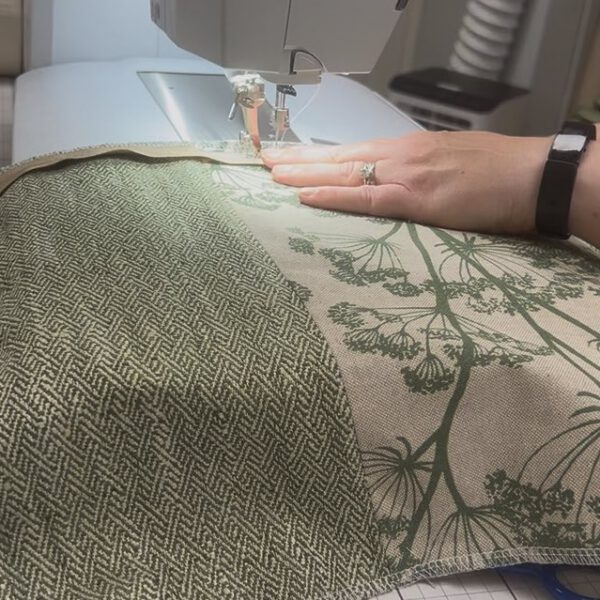 Bespoke patterned cushion made by Creature Comforts Upholstery