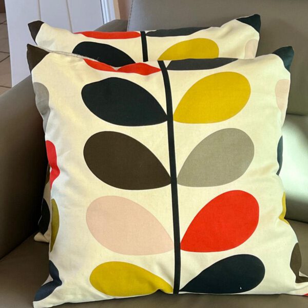 Bespoke patterned cushion made by Creature Comforts Upholstery