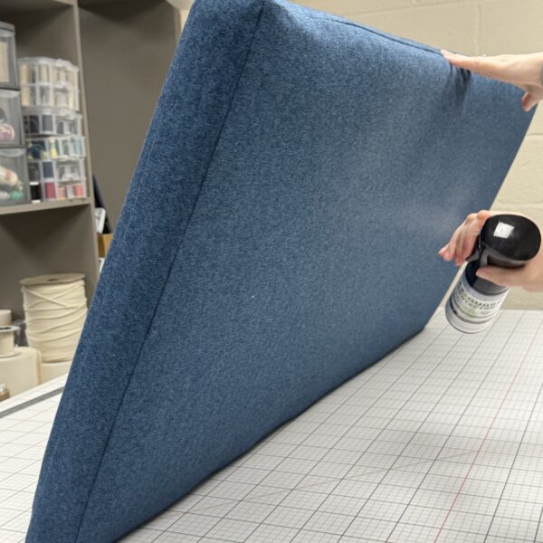 Bespoke patterned cushion made by Creature Comforts Upholstery