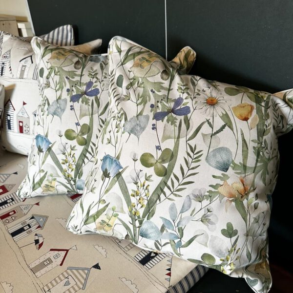 Bespoke patterned cushion made by Creature Comforts Upholstery