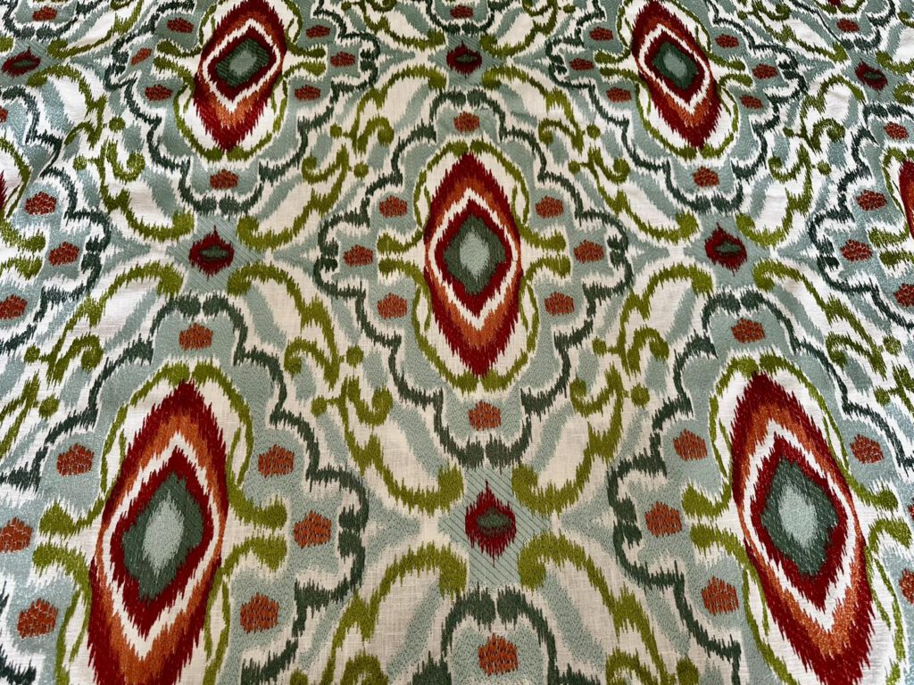 Designer upholstery fabric sample from Creature Comforts Upholstery