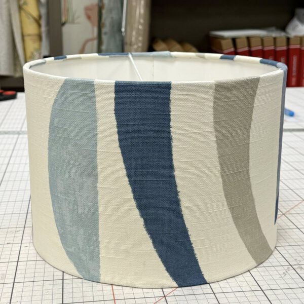 Handmade fabric lampshade by Creature Comforts Upholstery