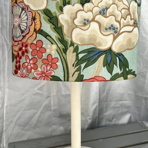Handmade fabric lampshade by Creature Comforts Upholstery
