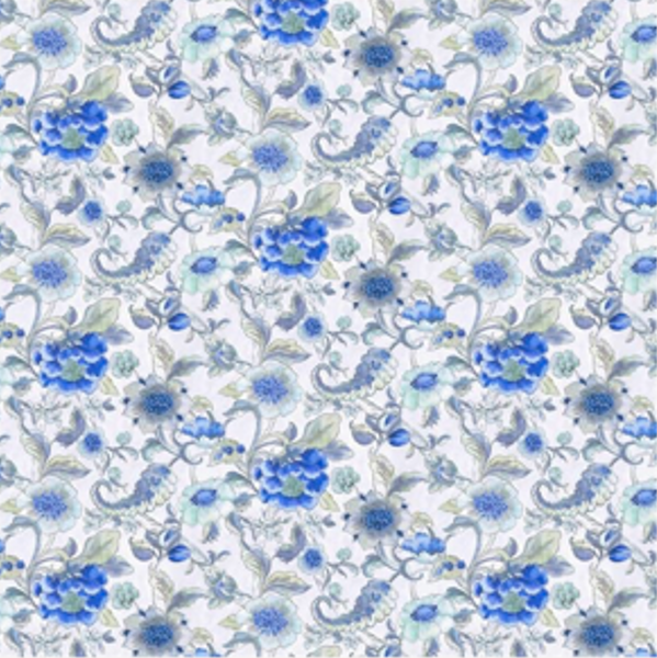 Piccadilly Park Woad designer fabric for upholstery and soft furnishings